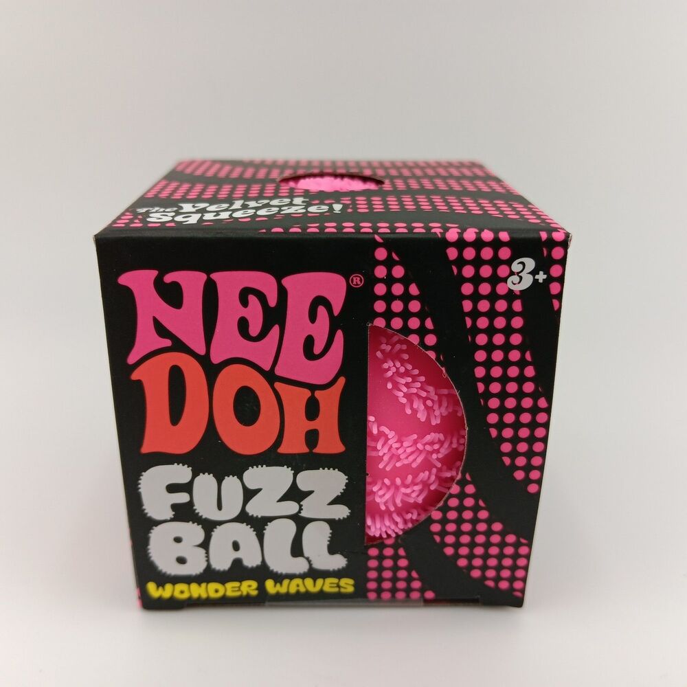 NeeDoh Fuzz Ball Wonder Waves Squishy Fodget Stress Ball Fuzzball - Pink